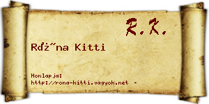 Róna Kitti névjegykártya