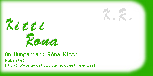 kitti rona business card